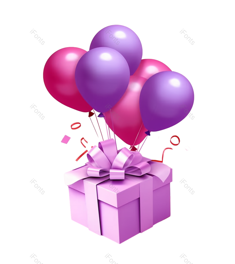 立体图片,节日活动元素,气球礼盒PNG,设计元素免抠素材